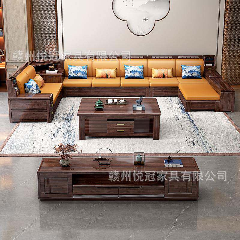 中式乌金木木沙厅发客实木家具冬夏两用大实小新户CTW型家用雕花