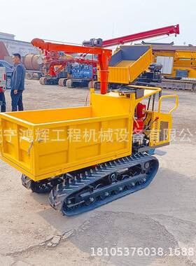 一台粮爬山虎履带运输车手扶式49080°坡自爬山机卸式泥田拉车