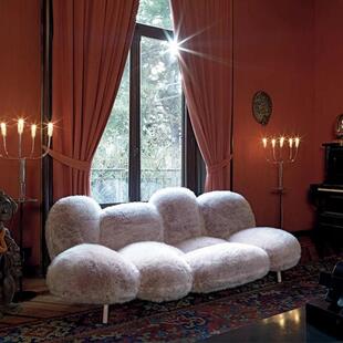 小众奶油风形沙发酒店创样板房民RXV宿意设计师ciri异ap粉扑沙发