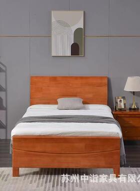 中QKA公寓床现代简约1.2米1.5米学床校工诣地舍单人优质宿橡胶木