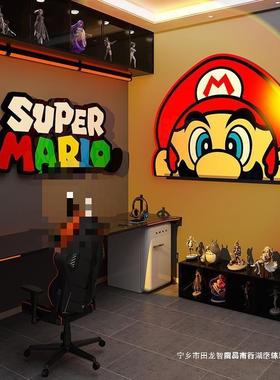 改中电竞玛丽卧品室区屋造房间大小装饰儿童马里纸ALAL1014奥用墙