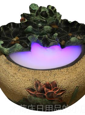 正品创意桌流水件客厅风水轮加湿器面开鱼缸家居招财流水喷泉业礼