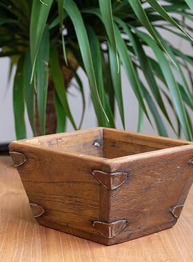 正品老式日实木招财进件宝进金仿古斗米斗创意摆件客厅摆艺术礼品