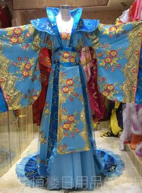 高档蓝色古装汉服古皇后成人大码婚服贵妃礼服演公出服古代主宫女