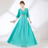 高档雅合唱团演出服女长款 气质优雪纺成舞人台中老年大唱合礼服表