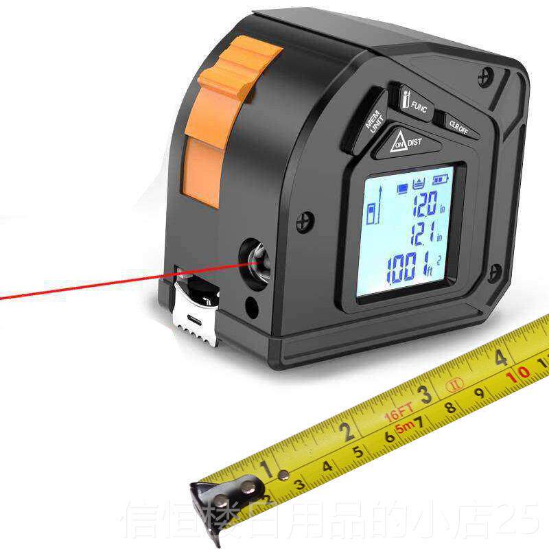 高档激高精度多功能光钢卷尺能数显装修量智房测量线工具红外电子