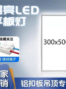 300x500集成吊顶灯LED平板灯厨房卫生间铝扣板嵌入式led灯具30*50