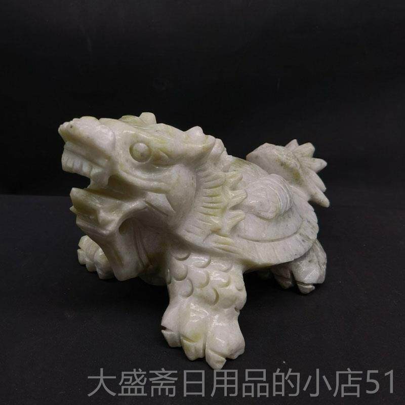 高档庆祥瑞岫玉龙龟摆件长寿龙头龟客办公室平桌面安祝福装饰礼品