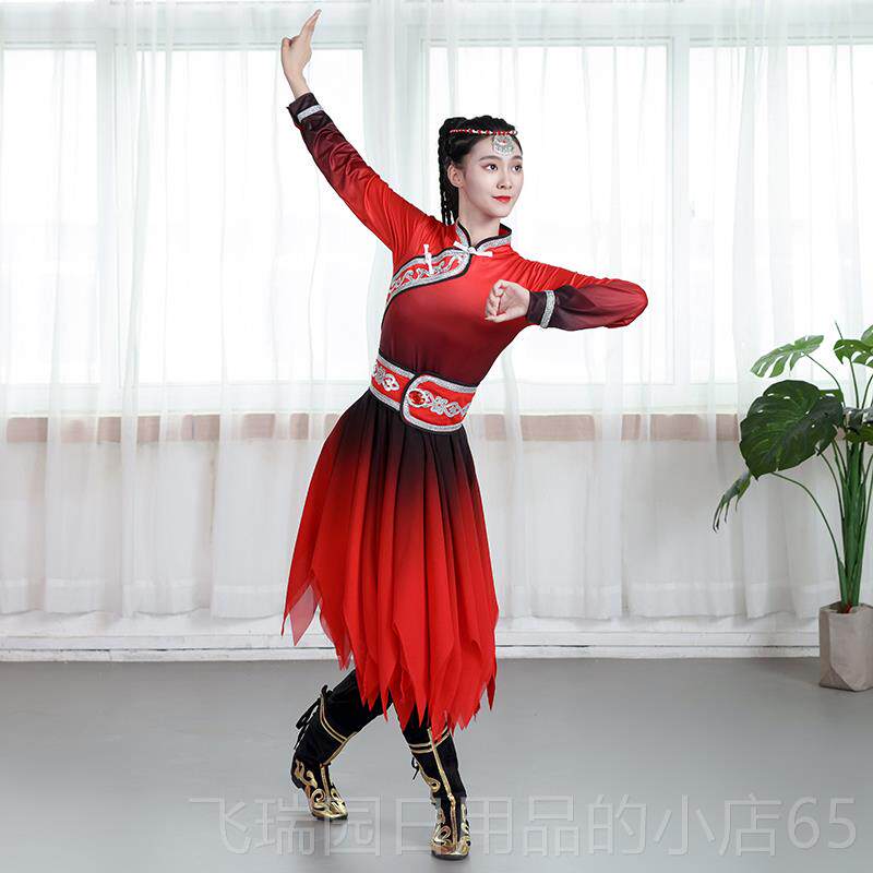 正品考剧目古子舞蹈服女连衣裙练功服艺装新款蒙古舞筷台演出蒙民