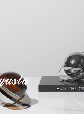 简约现代创意星球水晶摆件展厅样板房间玄关家居桌面艺术软装饰品