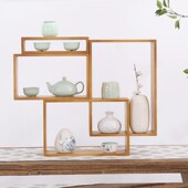 组合多变博古架茶柜实木茶壶茶杯架杯托摆件茶具收纳架摆件多宝阁