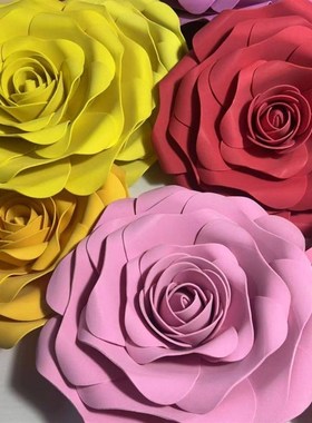 eva黄色玫瑰花拍照打卡门头花艺彷真花墙背景橱窗摆件美陈防水