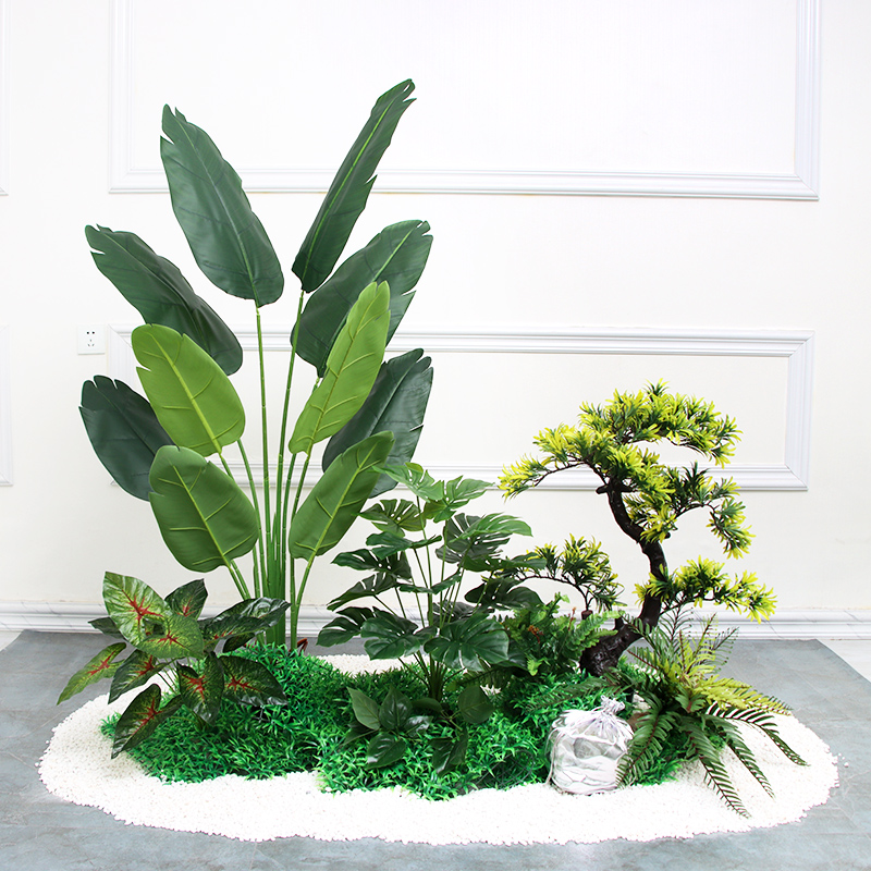 仿真假绿植景观散尾葵大型旅人蕉植物仿真树室内装饰商场造景组合