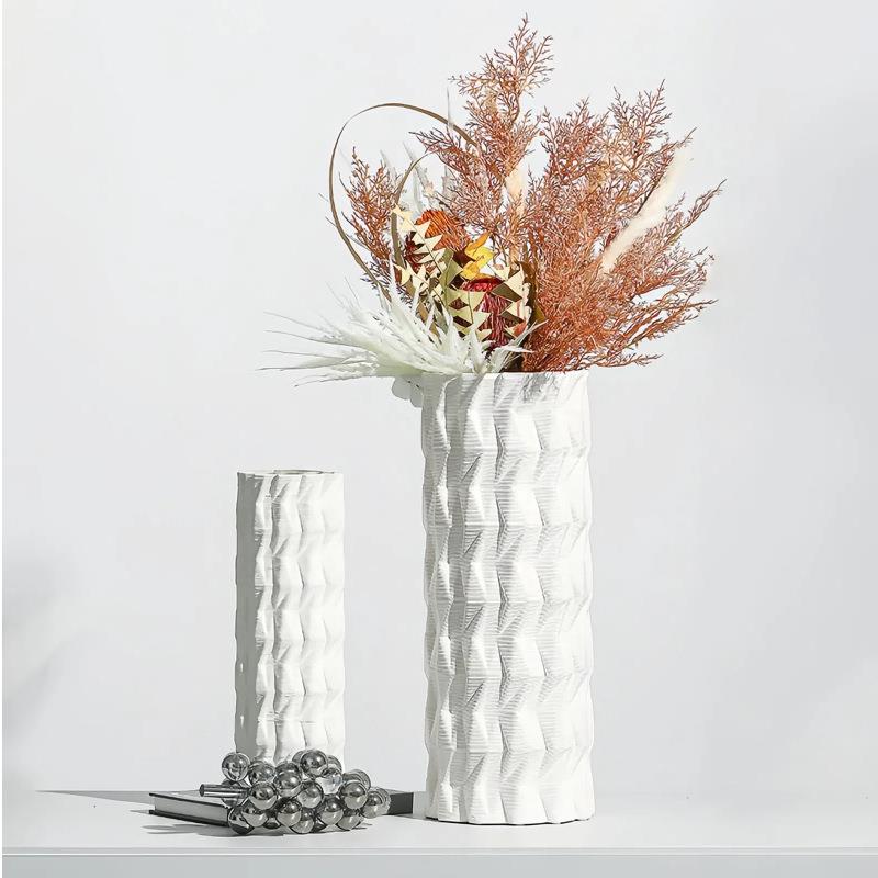 瓷陶摆花花瓶套装GNE花瓶陶瓷白色陶瓷瓶件简约插花器家居陶瓷