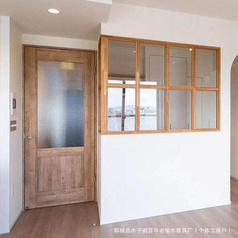 日老门窗原43821木窗户框室式榆内推拉木窗户实木边框仿古门
