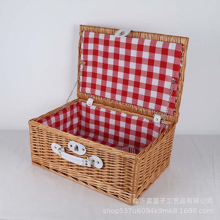 柳编藤编手提野餐果蔬篮带盖