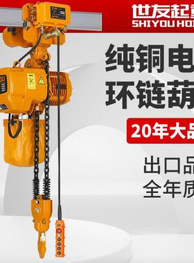 鬼头环5链电动葫芦3AYN80VT重型吊机0.5起1吨23m固定运行式低净空