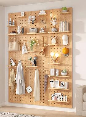 实质木洞板家用墙ojbk5876上置物架挂板洞装饰隔板置物架收架墙纳