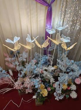 新款婚道具幸福FEO果树路引金色铁艺发光庆圆台球树T舞配件景装背