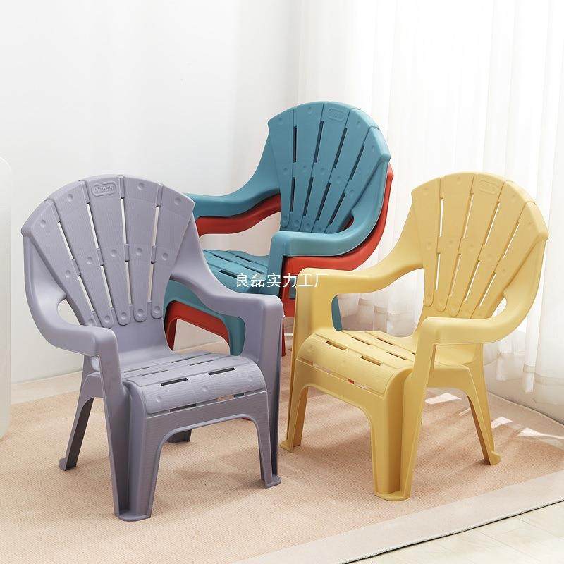 创意塑料椅靠背KEC椅加厚儿童小家子成人茶用客厅几扶手矮凳子逍