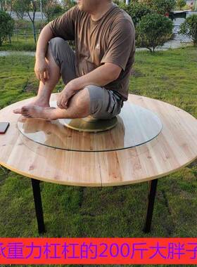 圆酒KPA桌面园桌歺可折叠2人0用卓面大桌餐桌12米米店人家大圆默