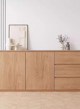 全橡实木MFF木餐边柜靠墙体一茶吧边机储物柜客厅酒柜厨房碗柜餐