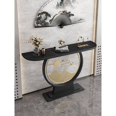 关现轻奢玄关柜玄关置物架新中条HLH案代现代简约玄关桌子入式门