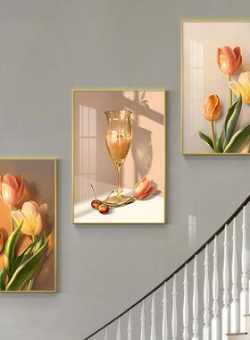 复式楼梯间过装饰酒店走al202304廊道墙面壁画客厅关现玄代简约画