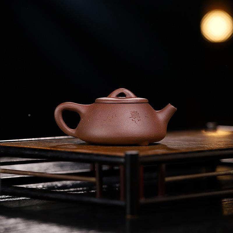 销宜兴紫石瓢壶砂原紫泥手工小分品石瓢壶壶矿家用茶壶