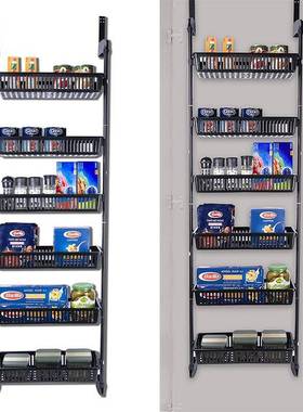 壁挂多功收能置物架厨房卫生间纳免打孔挂篮挂收架卧VTU室门后钩