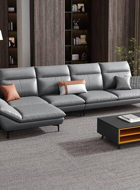 现代轻奢直排双三人位爪皮沙发OUX意式极简科技布艺发厅客猫小沙