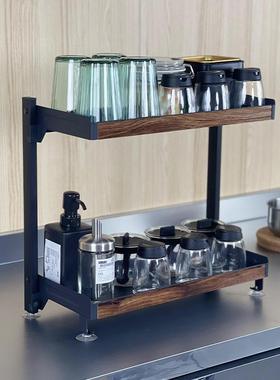 家用厨房台面挂墙折叠置GHQ物菜免打多功架能三层收纳架蔬孔菜备