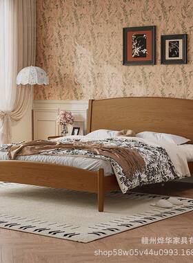 中古风全实床木原木橡床米15箱体储物床原木风1米8YNN双人木主卧