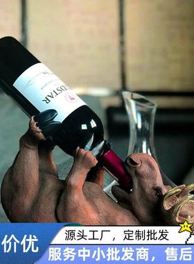 创家意居欧式鹿红架摆件酒厅ZM2021-H办公室酒客柜装饰品红酒瓶架