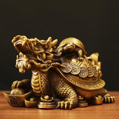 武龙龟招财母子龙龟摆财件工艺品福PSO归玄来客室厅家居办公桌面