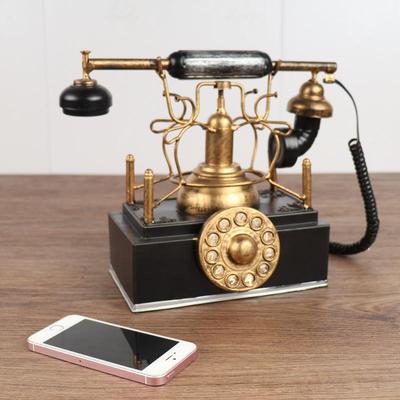 复古老式电话件机模型手工艺品怀老居物收藏摆件77712酒吧家橱旧