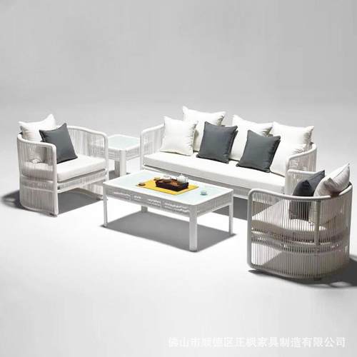 藤宿艺沙发创意新中式风民售园楼部天花藤露编桌#-173椅户外沙发