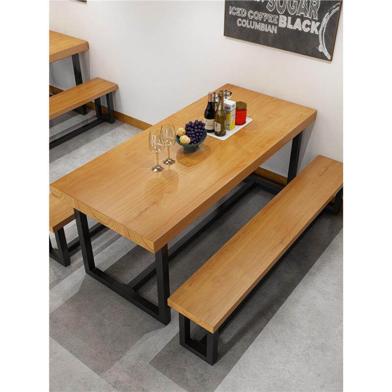 烧烤实木桌子长方形商用合酒店餐厅店桌椅组食餐堂员工k001吃饭桌