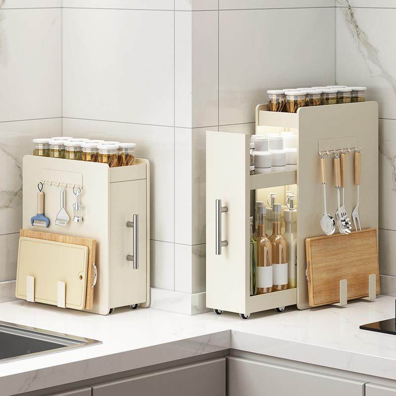 厨房抽拉式料置物台架面多功能调窄调料品TTqfurfq调味边料油盐酱,厨房/烹饪用具,抹布架/厨房清洁收纳架,淘宝优惠券,粉丝福利购,淘宝优惠卷