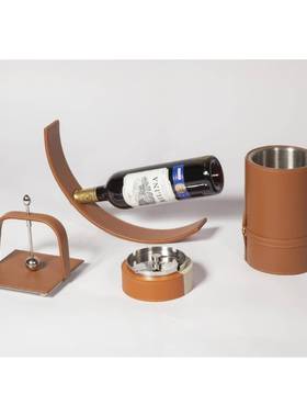 革皮红酒架摆件创轻奢21011-36高档客厅边家意居玄关餐柜电视柜酒