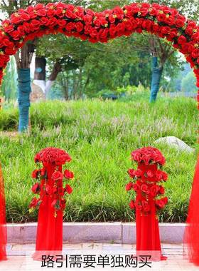 GZX绢花拱门婚花庆门结庆典礼拱门喜婚庆花门新款艺绢花拱门铁幸