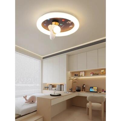儿童房灯护现22811太代简约吸顶灯全谱眼飞机火箭风扇灯空卡光通