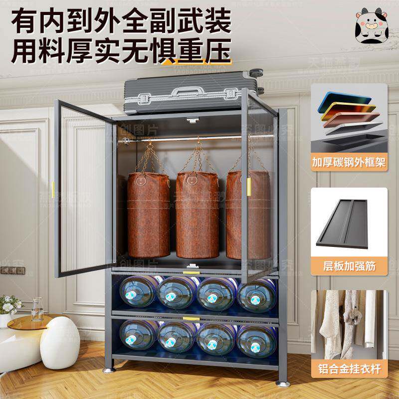 简易衣卧室HTB用家皮物出租房小型落地铁纳婴儿宝宝衣橱储子