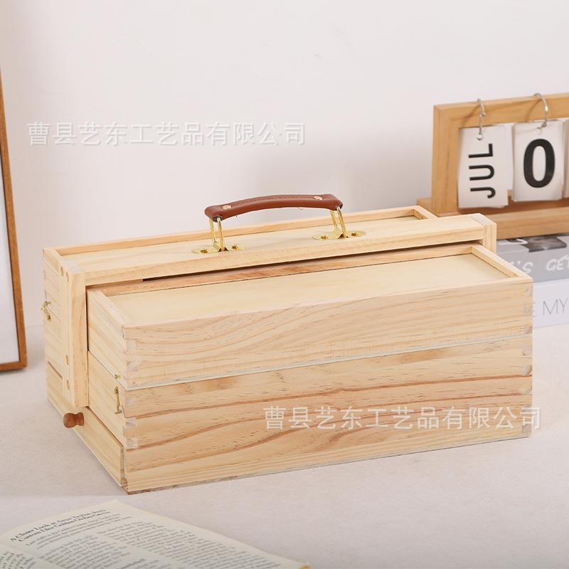 三现货手提画笔-收纳盒油画具箱画画工箱美术写生可折叠置物层盒