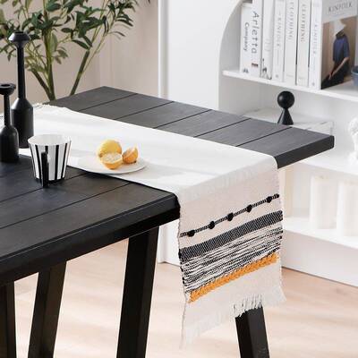 品工编桌旗拼接布艺餐桌垫长方形餐厅桌旗斗厨新床织尾布艺床手旗