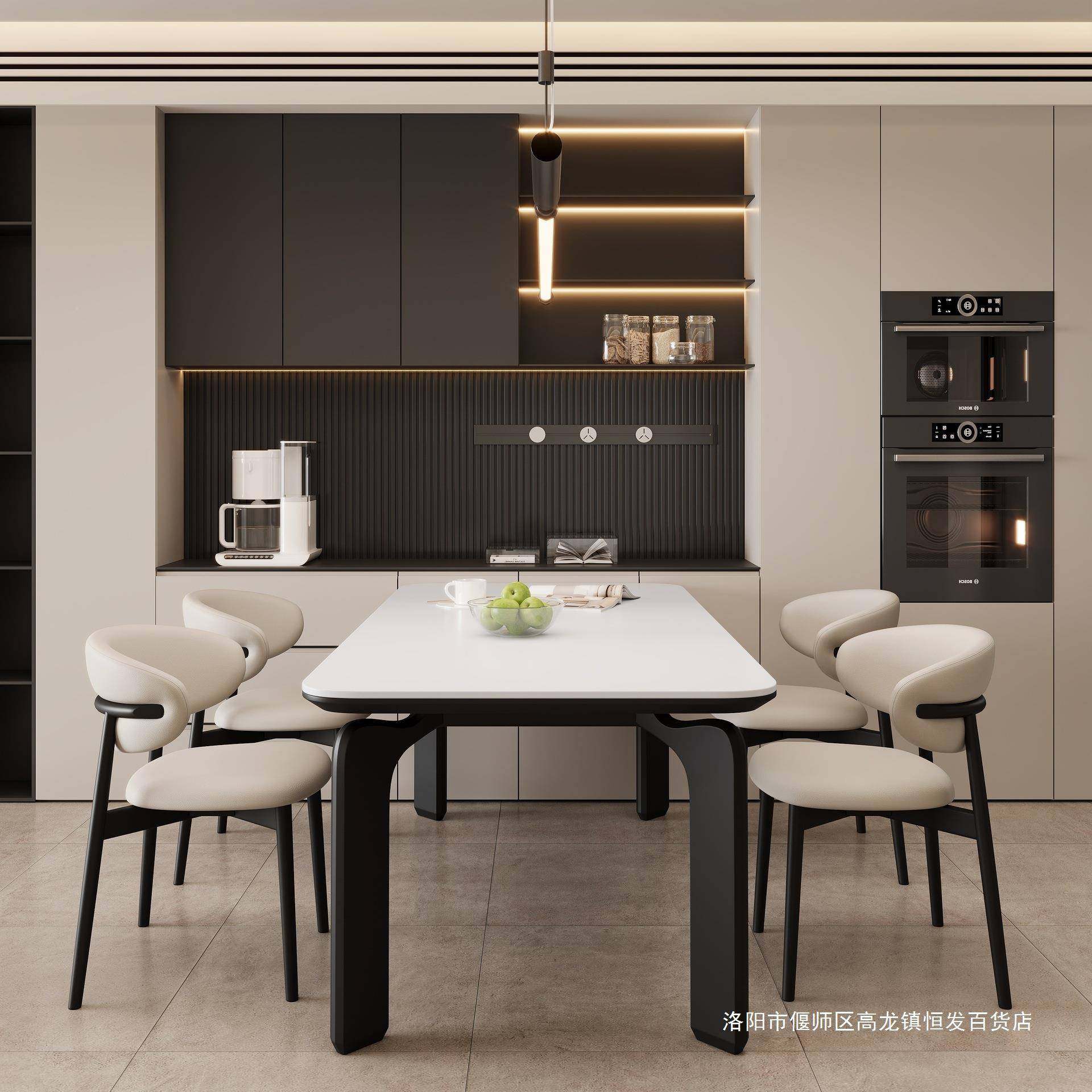 全托岩餐椅组合奶油桌小户FYK型家用大象腿长方形板风饭桌子现代,商业/办公家具,餐桌椅系列,淘宝优惠券,粉丝福利购,淘宝优惠卷