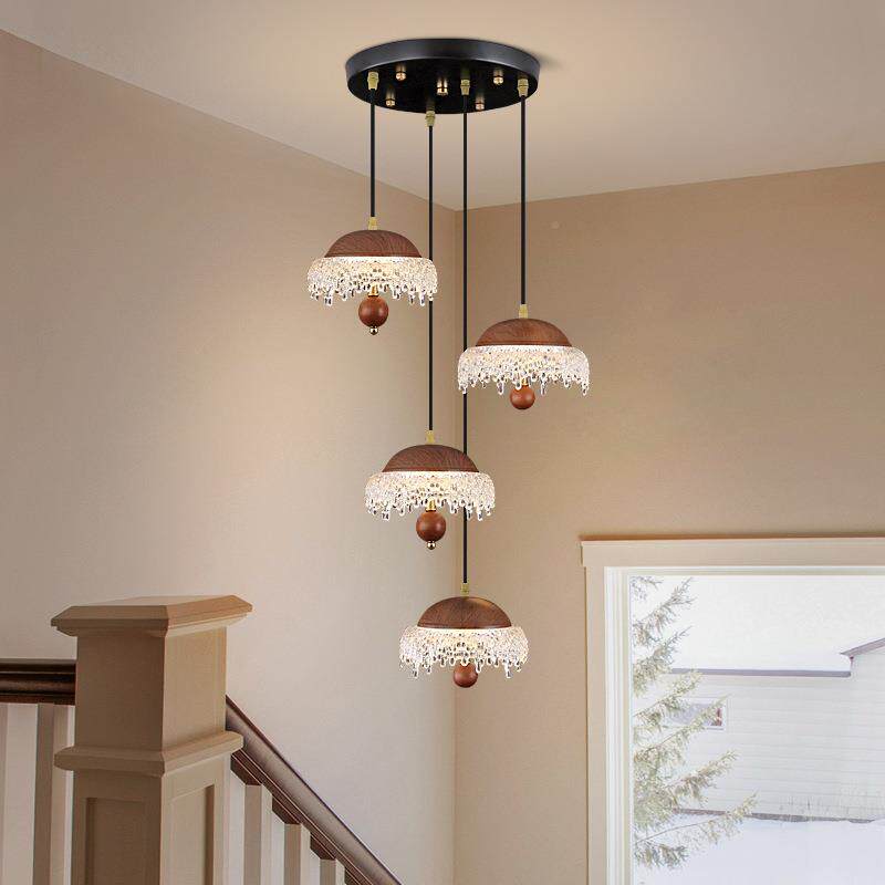 中古风胡吊桃木色道餐厅法式复灯古楼梯间走633廊过卧室床头吧台