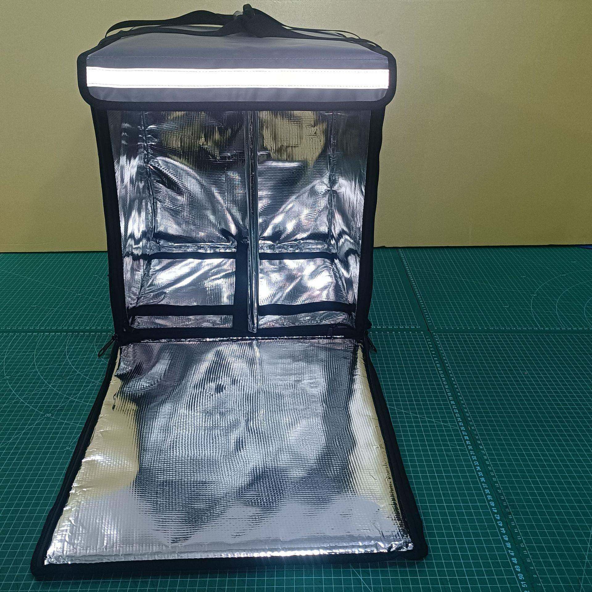 223新款灰色68升骑外卖送餐箱双肩背HSD-R3手包保温车载反光保温0