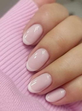 Sellora白色法式老钱海莉穿戴甲手工短款美甲绝美高级短甲指甲