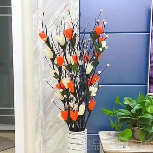 正品红浆果发财果假庆花摆仿真花客厅落地叶脉干花花束设新年婚装